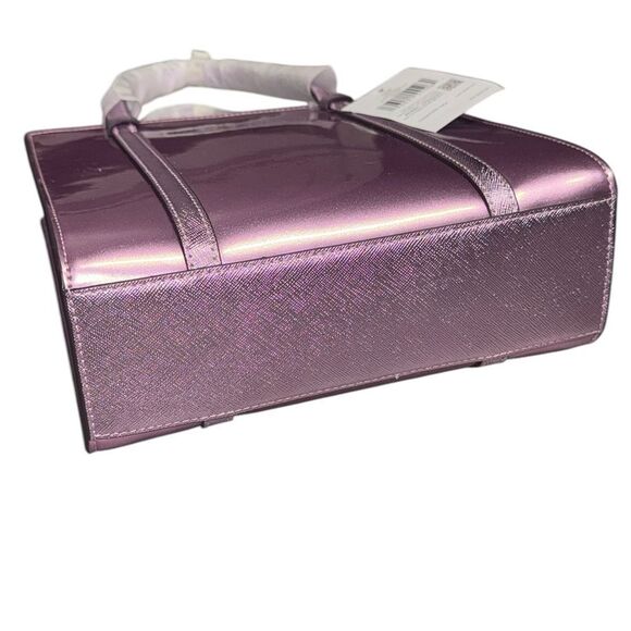 ♠️ NWT KATE SPADE Limited Edition Metallic quartz pink patent leather Small Tote - Picture 7 of 14